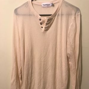 TOPMAN Henley Sheer undershirt, Large